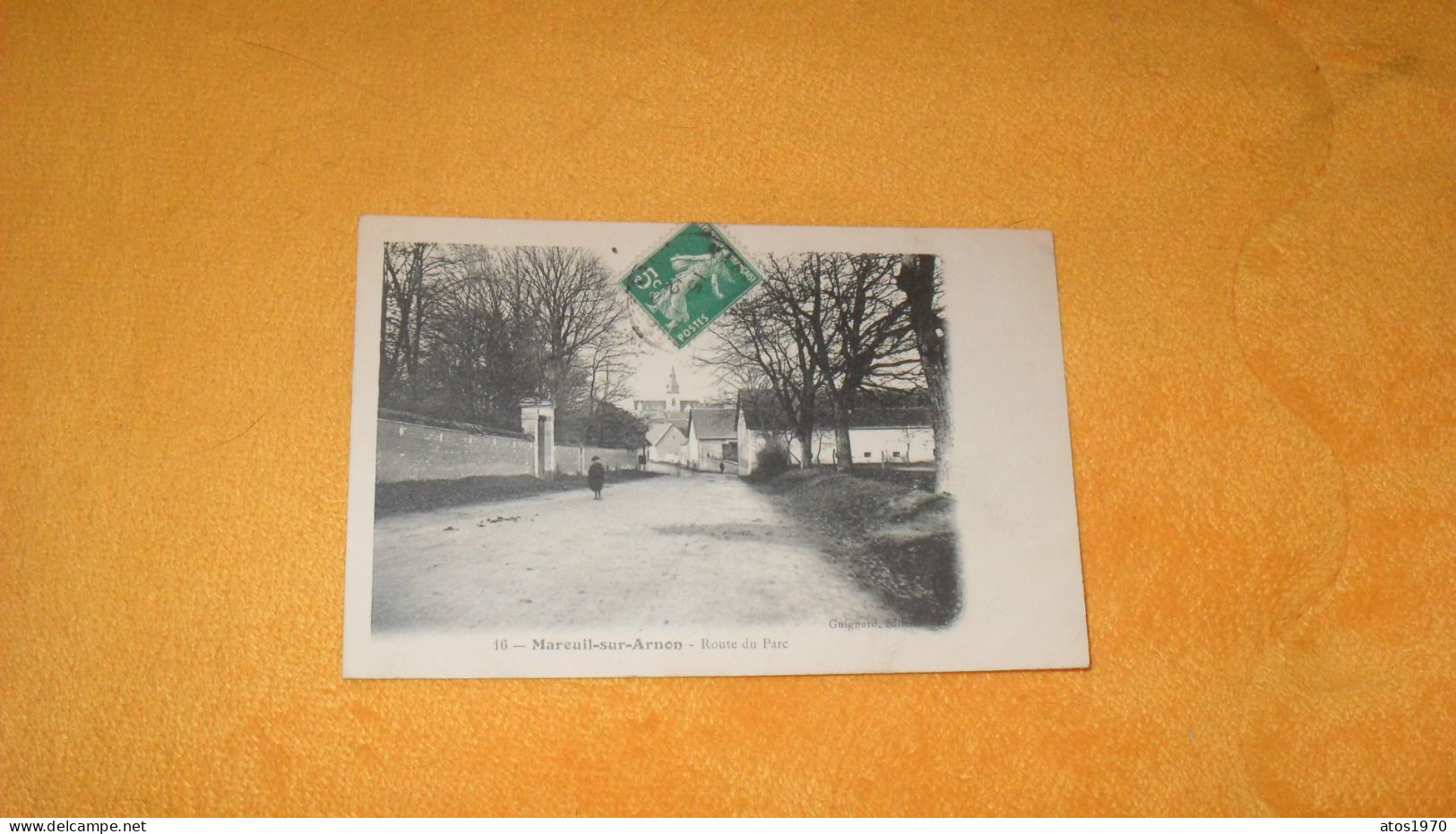 CARTE POSTALE ANCIENNE CIRCULEE DE 1912../ MAREUIL SUR ARNON.- ROUTE DU PARC..CACHETS DONT OL + TIMBRE - Other & Unclassified