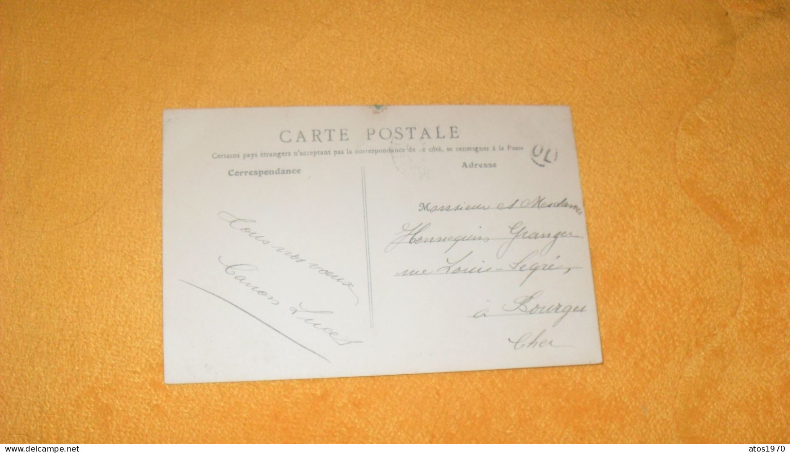 CARTE POSTALE ANCIENNE CIRCULEE DE 1912../ MAREUIL SUR ARNON.- ROUTE DU PARC..CACHETS DONT OL + TIMBRE - Other & Unclassified