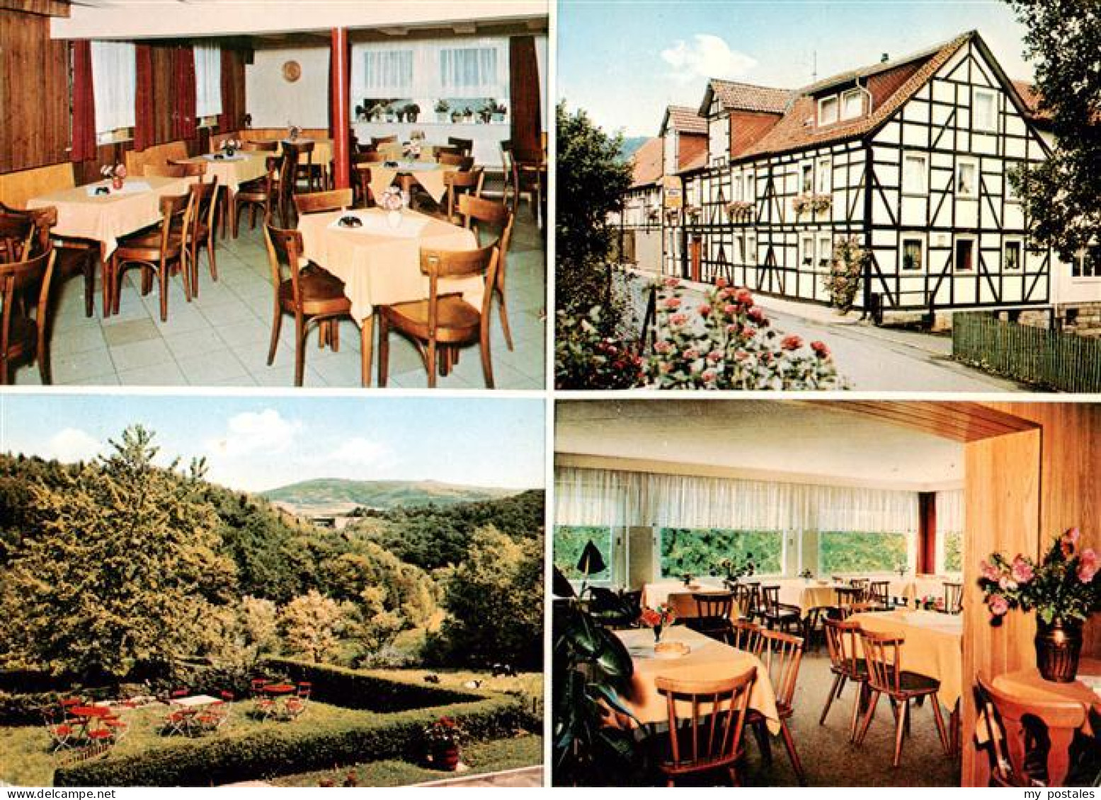 73885873 Laubach Hann Muenden Gasthaus Zum Braunen Hirsch Gastraeume Freiterrass - Hannoversch Münden