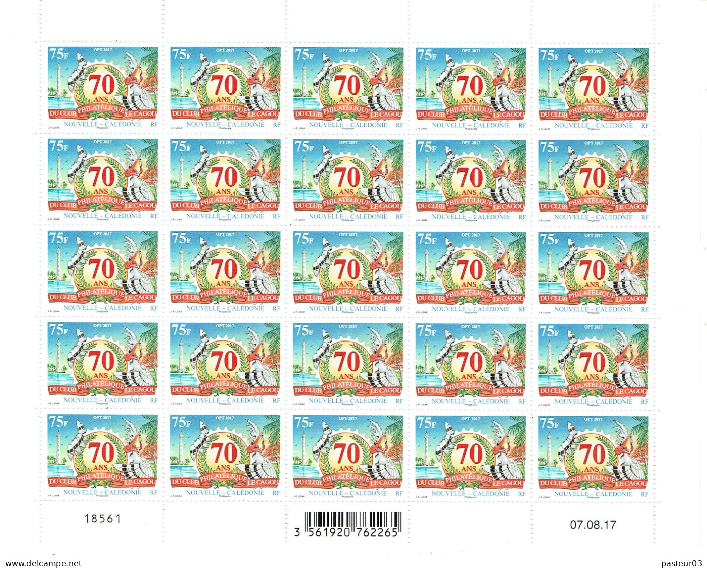 Nouvelle Calédonie N° 1311 Feuille De 25 Neuve Luxe - Unused Stamps