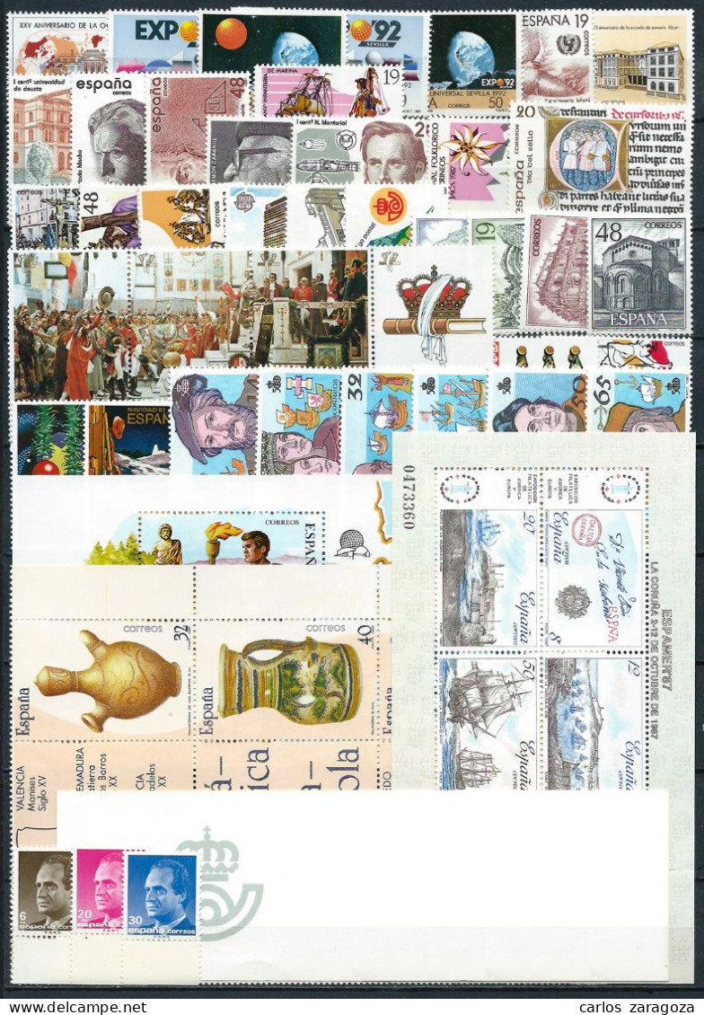 ESPAÑA 1987—AÑO COMPLETO—Todos Los Sellos, Bloques, Hojitas Y Carnet ** MNH STAMPS—Tous Les Timbres, Blocs Et Carnets - Années Complètes