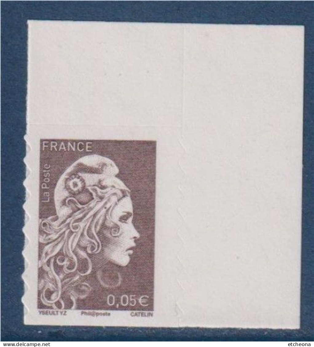 Marianne L'Engagée 2018 Bistre Noir 0.05€ N°1595 Adhésif Neuf Coin De Feuille Yseult YZ Catelin - 2018-2023 Marianne L'Engagée