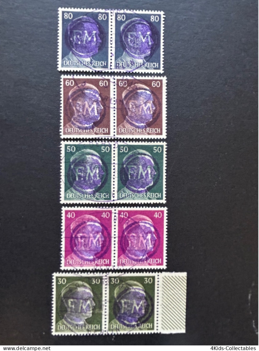 GERMANY Lokalausgaben Fredersdorf 5 Pair Used - Oblitérés