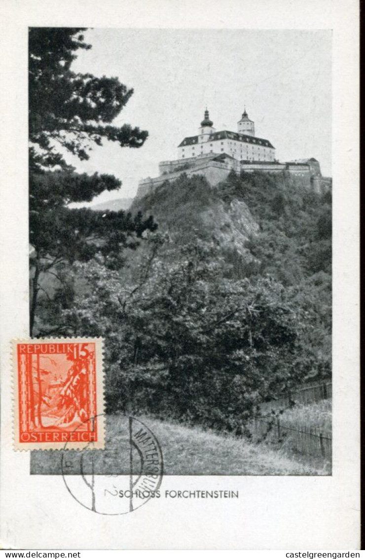 X0208 Austria, Maximum 1948 The Castle Of Forchtenstein.  Architecture Le Chateau Forchtenstein - Cartes-Maximum (CM)