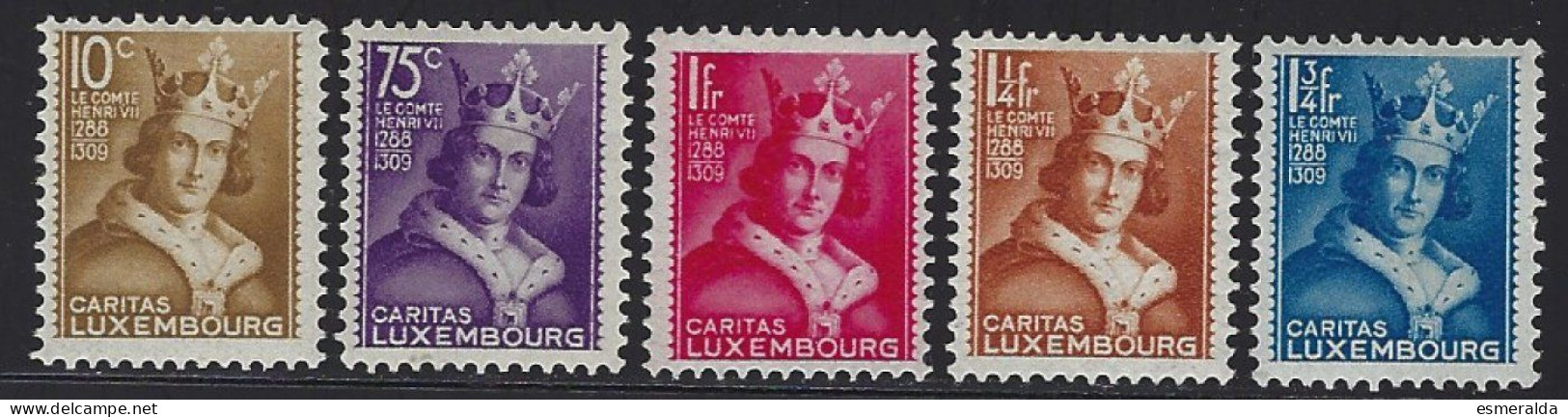 Luxembourg Yv 244/48,Caritas 1933. 5 Valeurs Tous ** /mnh - Ungebraucht
