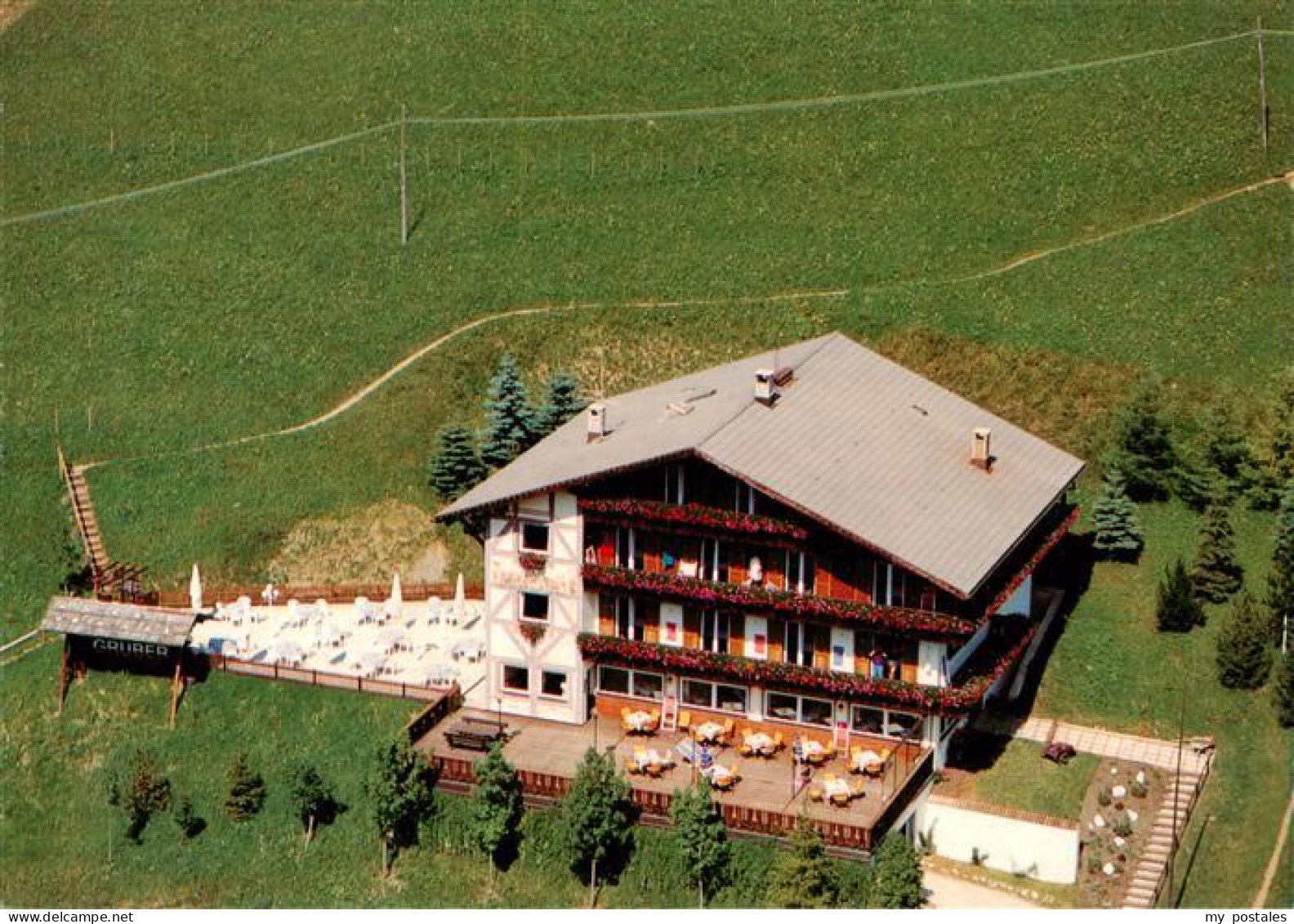 73885833 Sexten Sesto Suedtirol IT Gaestehaus Gruber Mit Terrassencafe Fliegerau - Sonstige & Ohne Zuordnung