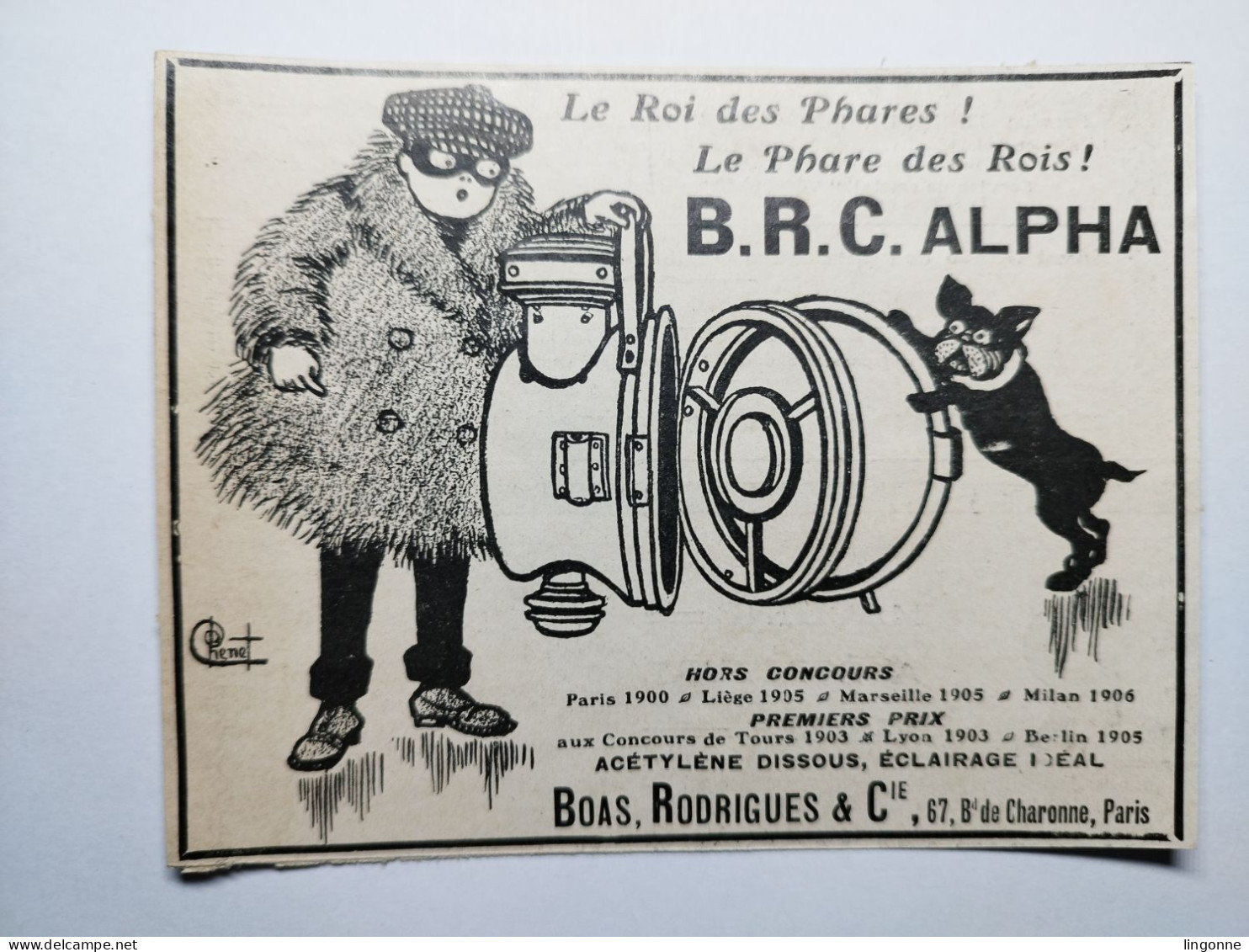 Cartonnage Publicitaire B.R.C.ALPHA Le Roi Des Phares ! Le Phare Des Rois ! BOAS, RODRIGUES & Cie Premier Prix 1903 1905 - Publicidad