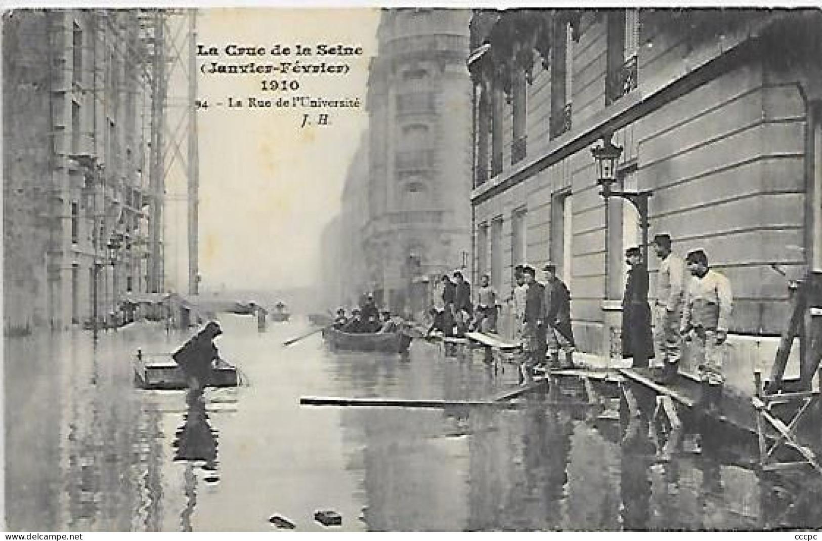 CPA Paris La Grande Crue De La Seine Janvier - Février 1910 La Rue De L'Université - Distrito: 07