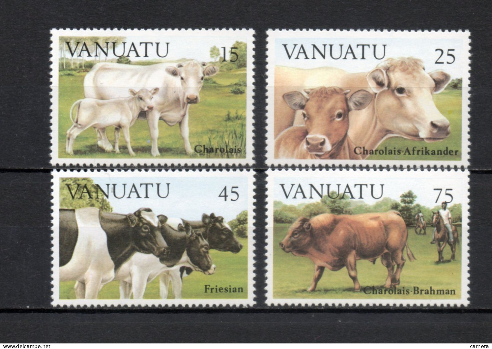 VANUATU  N° 695 à 698    NEUFS SANS CHARNIERE  COTE  7.00€    VACHE ANIMAUX - Vanuatu (1980-...)