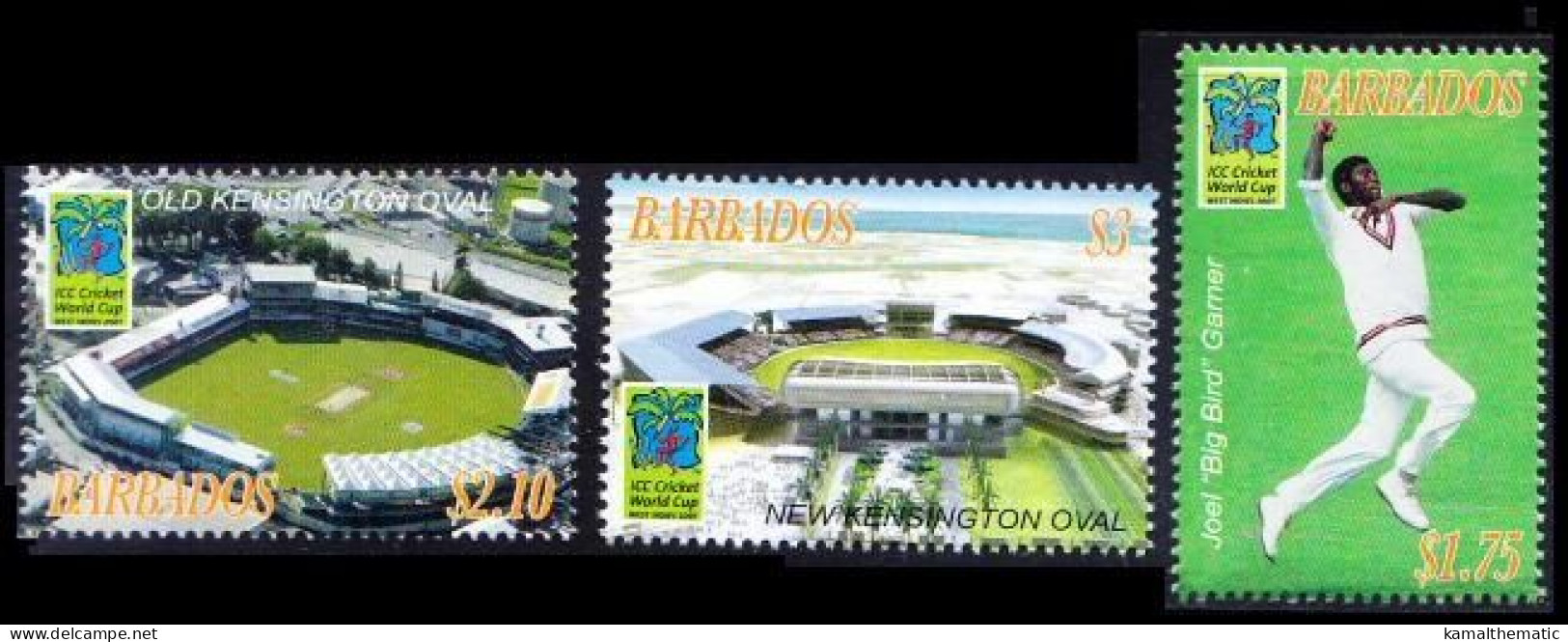 Barbados 2007 MNH 4v, Cricket, Sports, Big Bird, Garner, Oval - Cricket