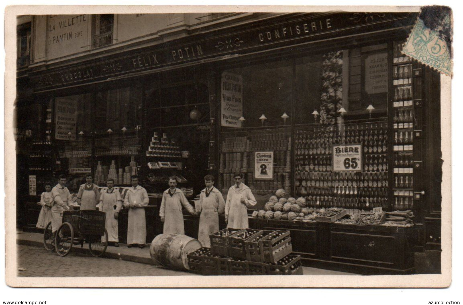 Devanture Magasin Félix Potin. Carte Photo Animée Non Située - Winkels