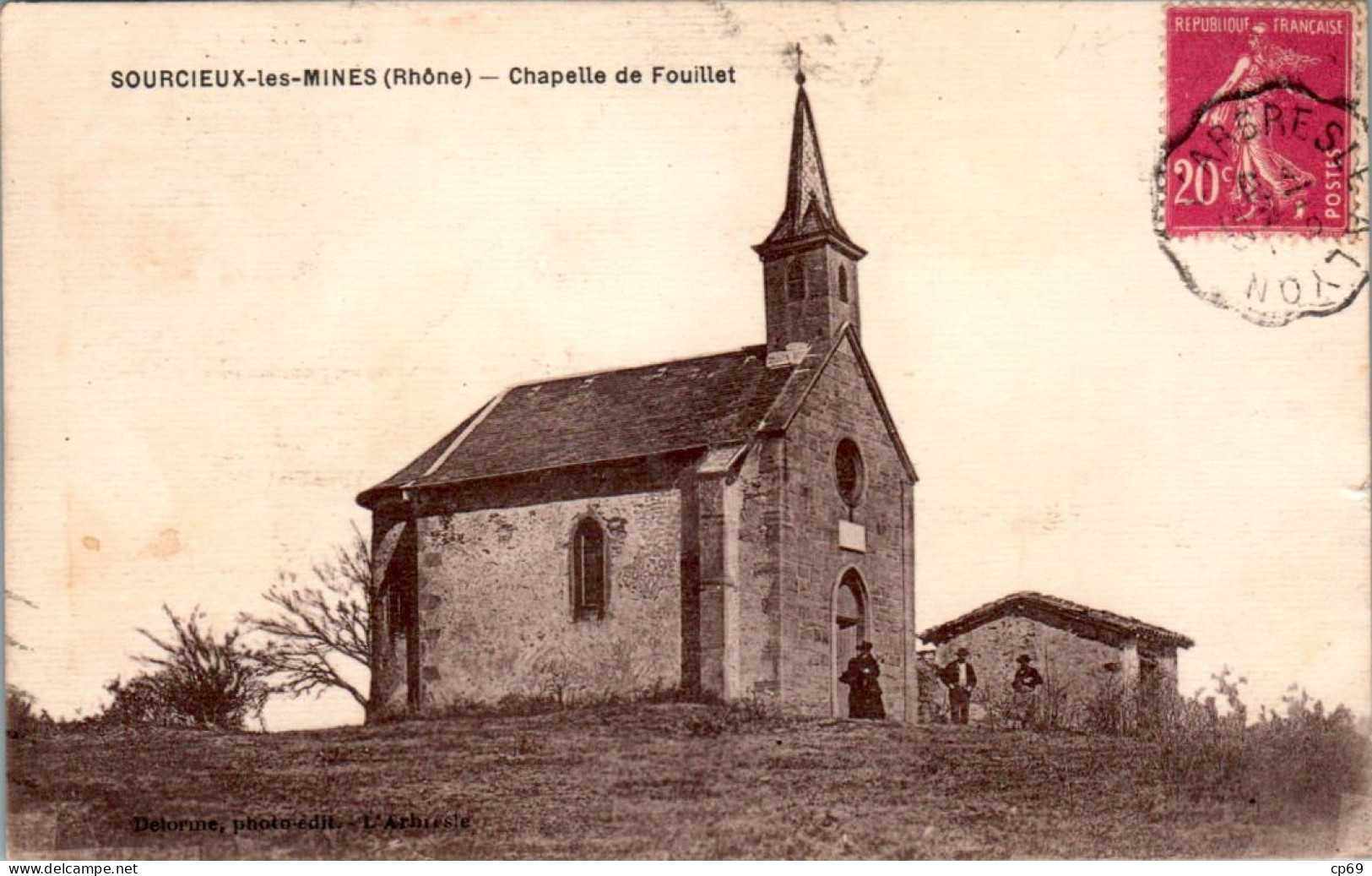 Sourcieux-les-Mines Chapelle De Fouillet Chapel Rhône 69210 Cpa Voyagée En B.Etat - Other & Unclassified