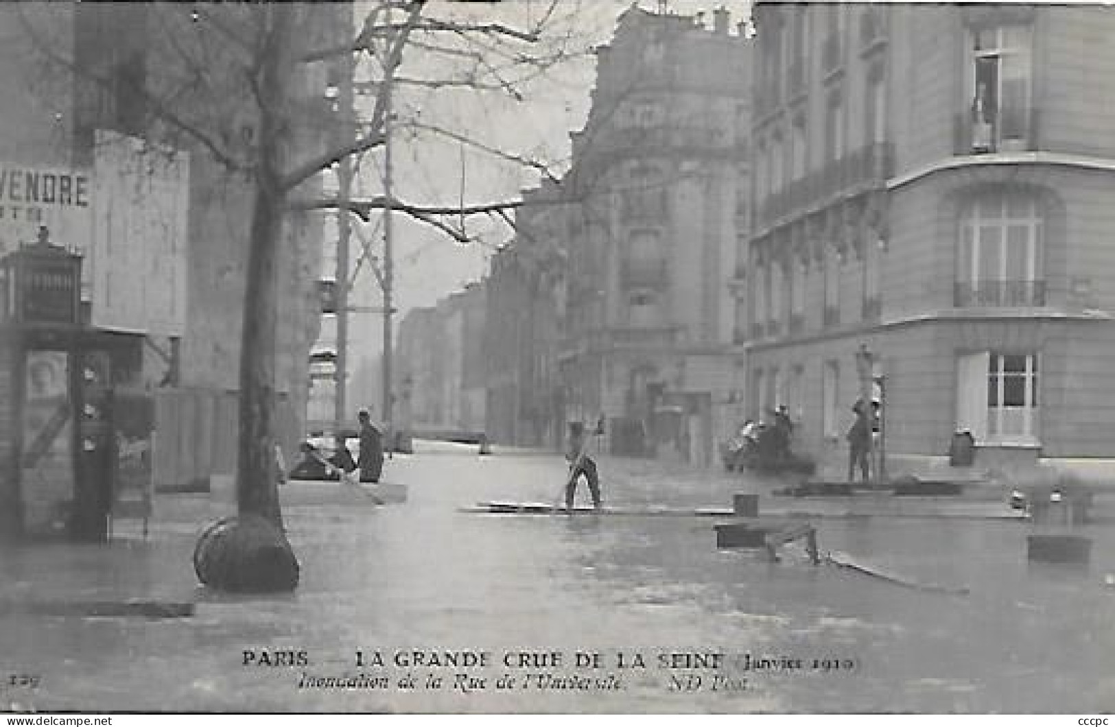 CPA Paris La Grande Crue De La Seine Janvier 1910 Inondation De La Rue De L'Université - Distretto: 07