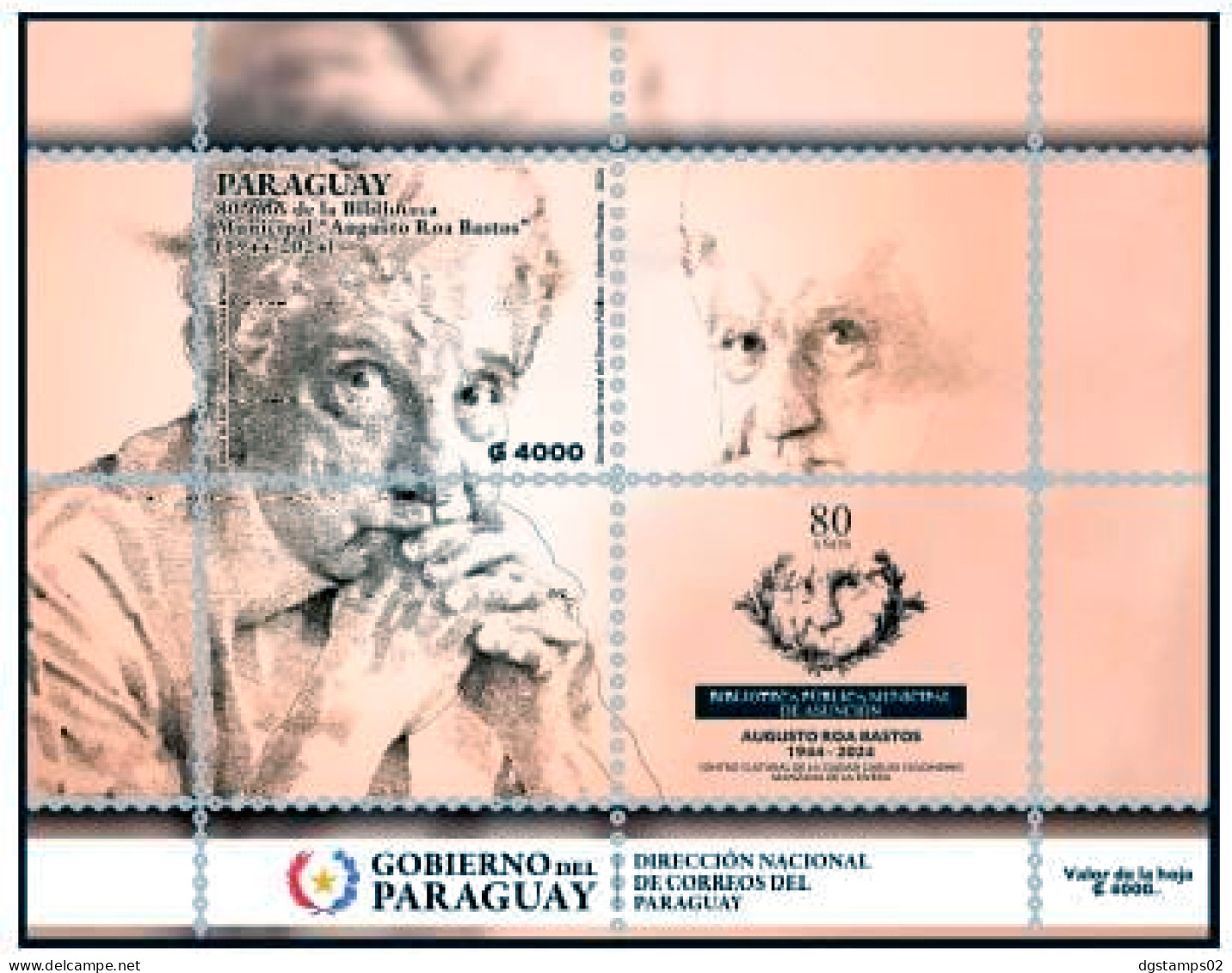 Paraguay 2024 ** 80 Years Augusto Roa Bastos Municipal Library. - Escritores