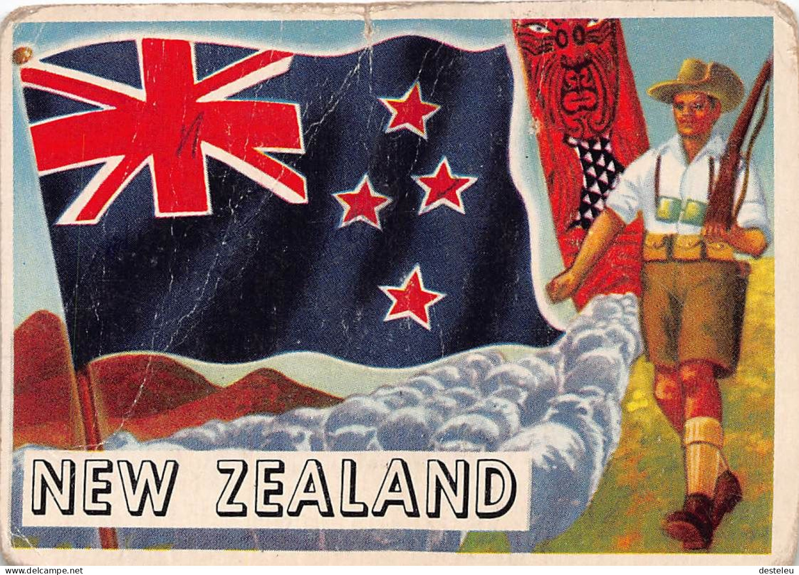 Flags Of The World Chromo - New Zealand - 6.5 X 9.5 Cm - Sonstige & Ohne Zuordnung