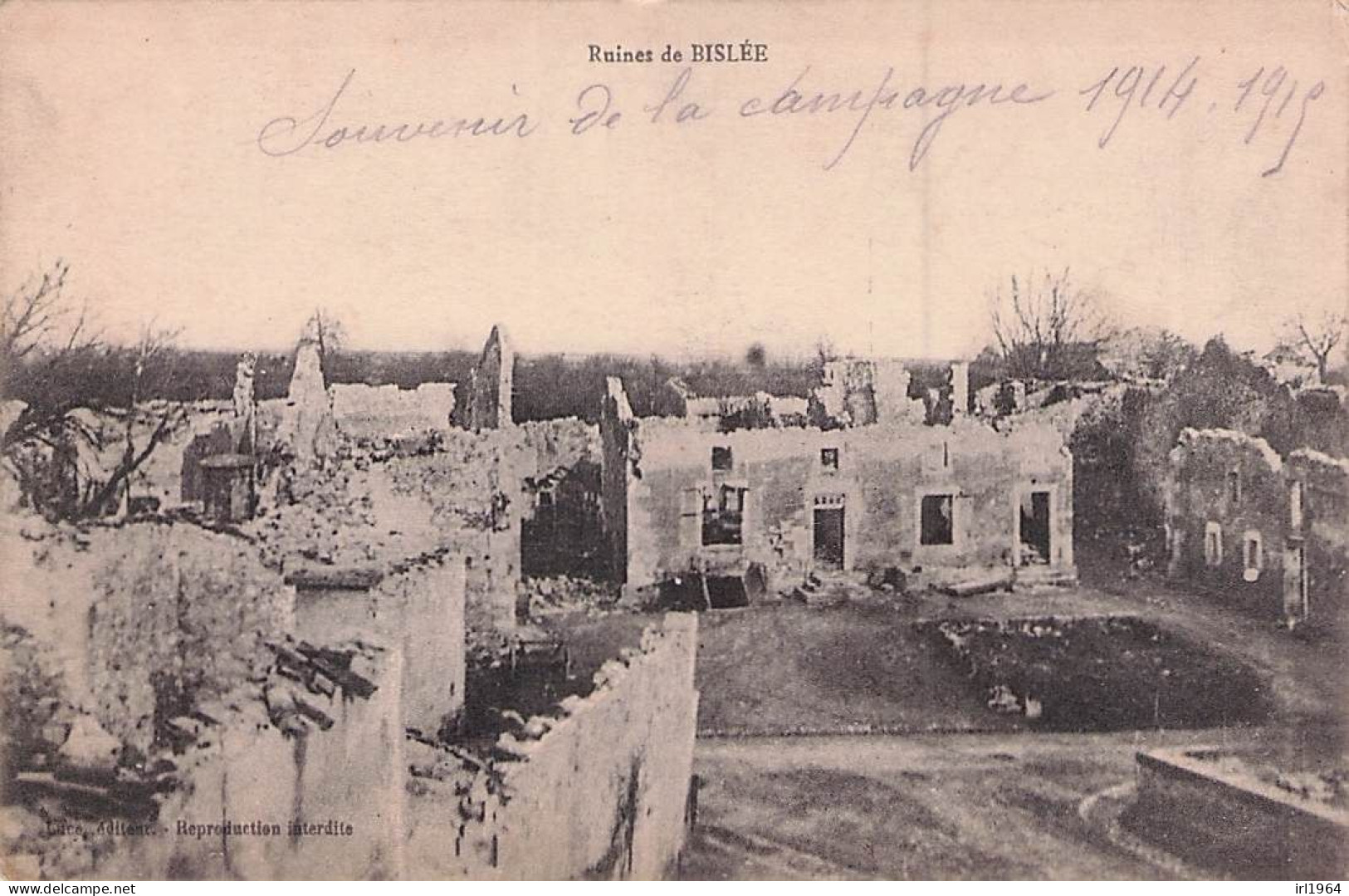 RUINES DE BISLEE 1915 - Oorlog 1914-18