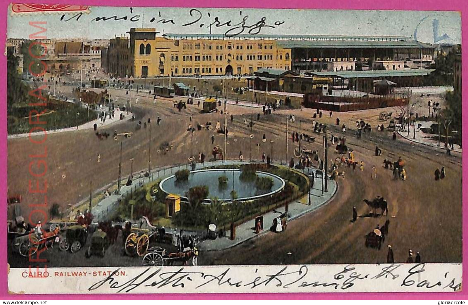 Ag3005 - EGYPT - VINTAGE POSTCARD - Cairo - 1907, Railway-Station - El Cairo