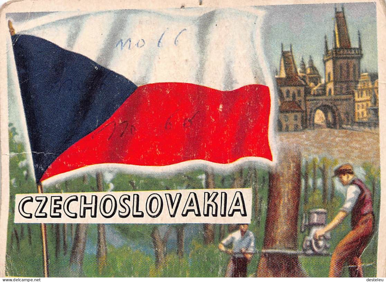 Flags Of The World Chromo - Czechoslovakia - 6.5 X 9.5 Cm - Otros & Sin Clasificación