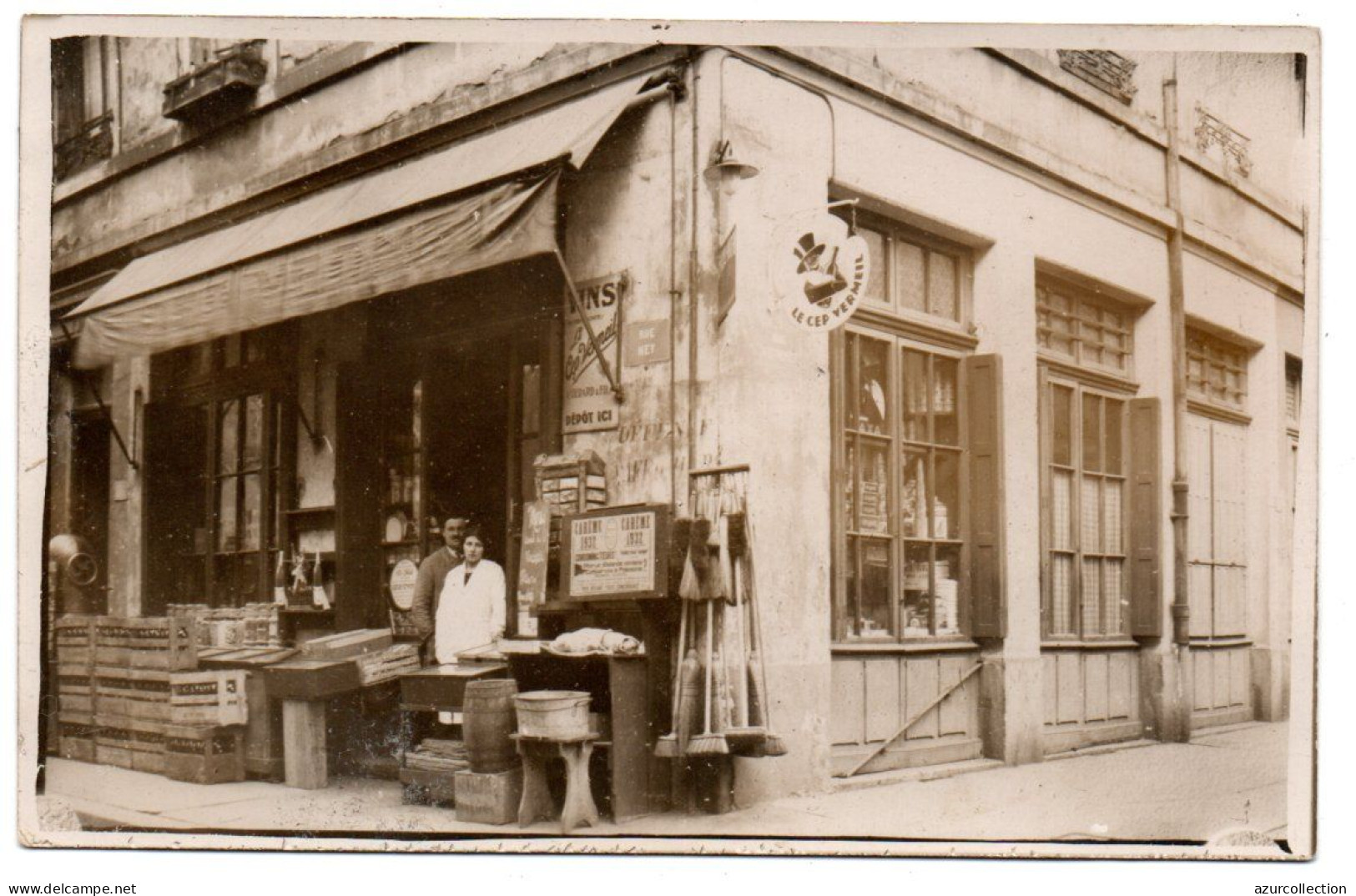 Devanture épicerie Le " Cep Vermeil ". Maison Berard Et Fils. Rue Ney. Carte Photo Animée - Bouffémont