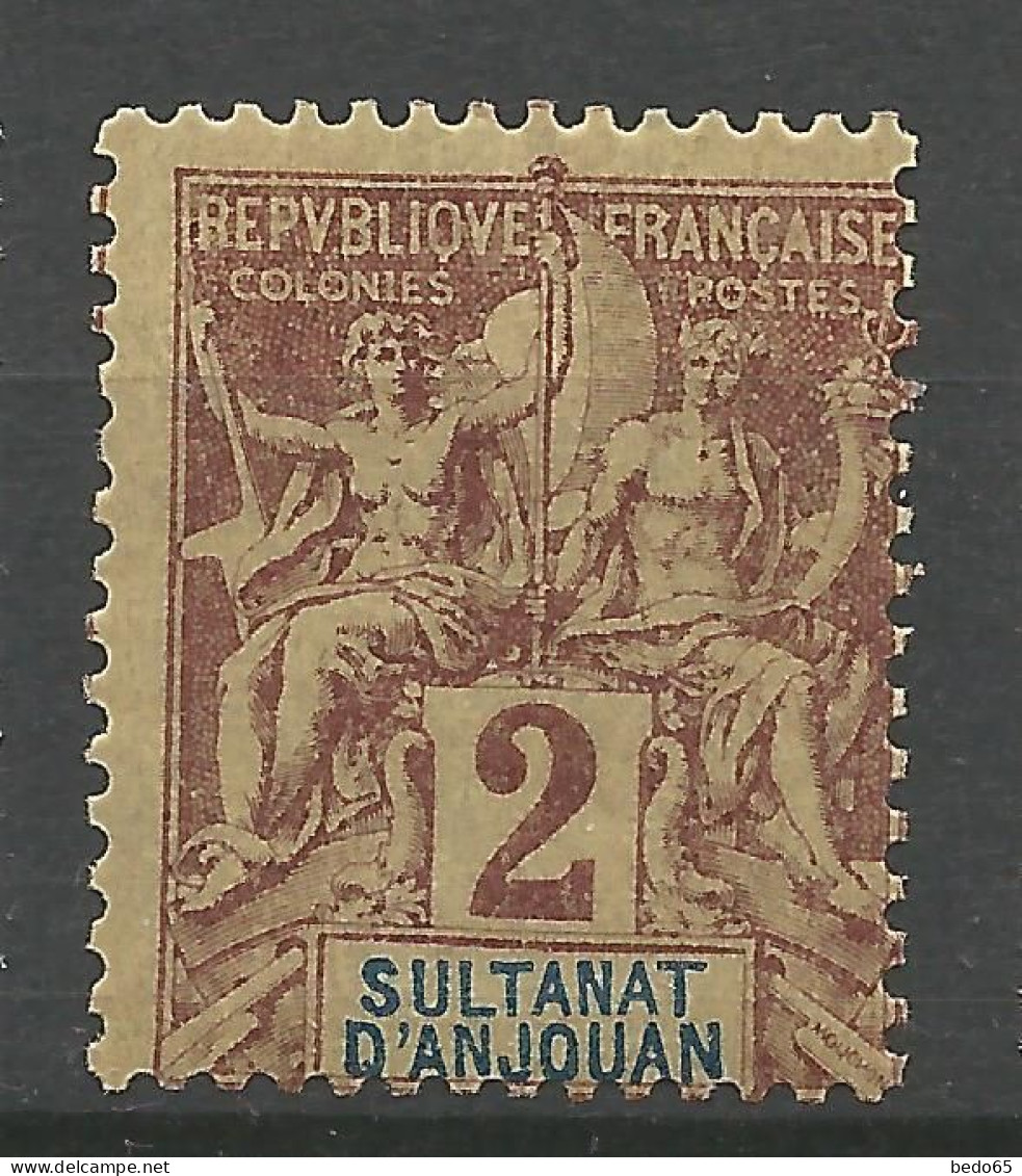 ANJOUAN N° 2 NEUF** LUXE SANS CHARNIERE / Hingeless / MNH - Ongebruikt