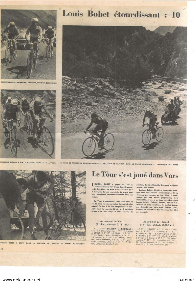 Course Cylistes Thevenet Merckx Tour De France Bobet Hinault Record A L'établi En1876 - Radsport