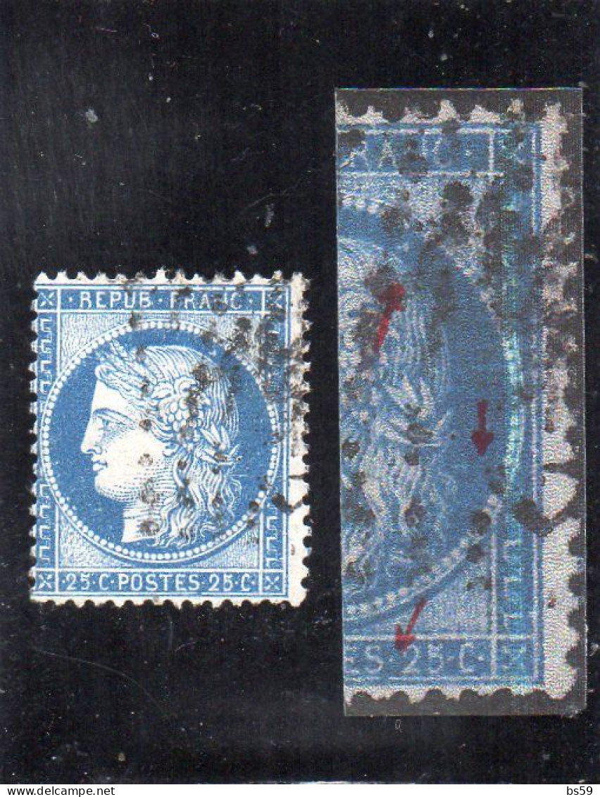 N° 60C Type III Avec Variété (tache Blanche Entre Chevelure Et Perles, Point Bleu Su Le S De POSTES...)572 - 1871-1875 Ceres