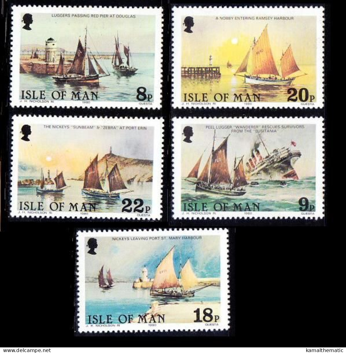 Isle Of Man 1981 MNH 5v, Fishing Ships, Sun, Deep Sea Fishermen - Bateaux