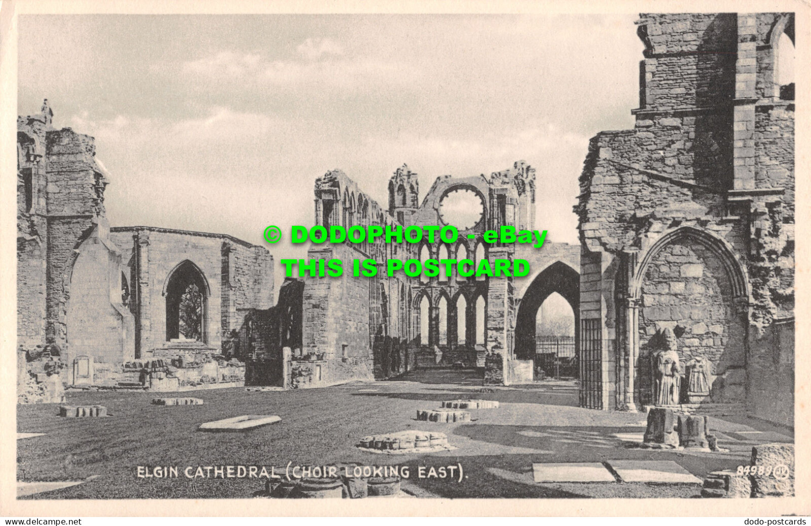 R506603 Elgin Cathedral. Choir Looking East. 84989. Valentines Bromotype Series - Welt