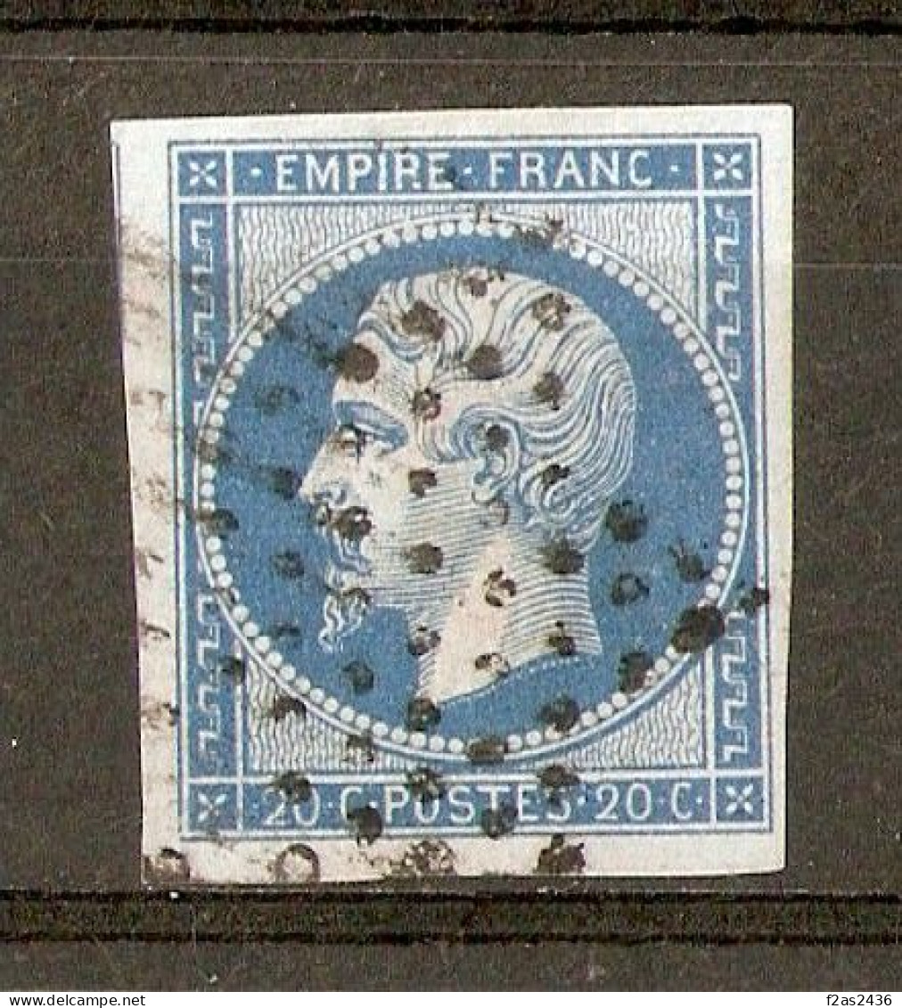 1854 - Napoléon 20c. Bleu Ciel YT 14A - étoile Muette (type I) Voisin - 1853-1860 Napoléon III