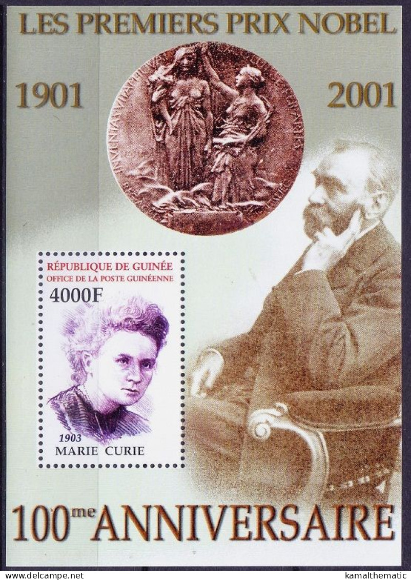 Guinea 2002 MNH MS, Marie Curie, Nobel Winner, Chemistry, Physics - Nobelpreisträger