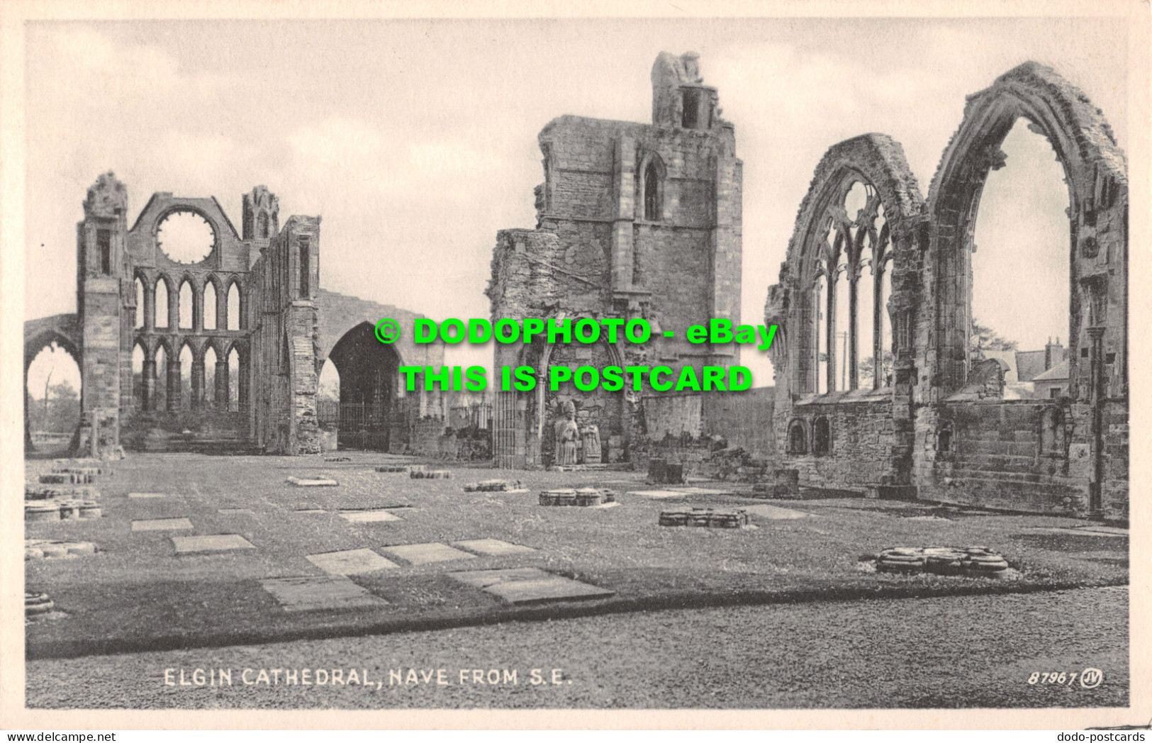 R506607 Elgin Cathedral. Nave From S. E. 87967. Valentines Bromotype Series - Welt