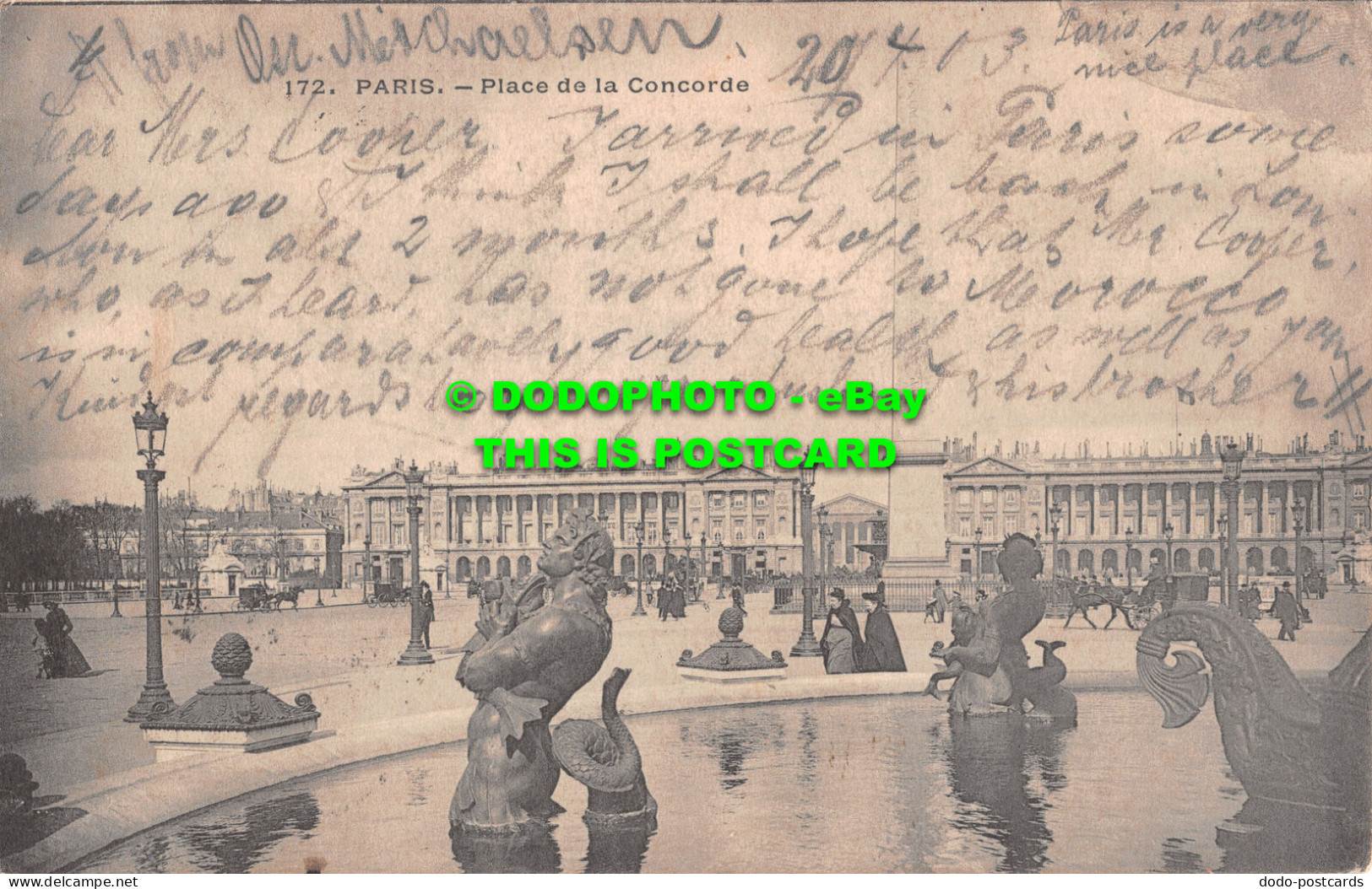 R506612 172. Paris. Place De La Concorde. 1903 - World