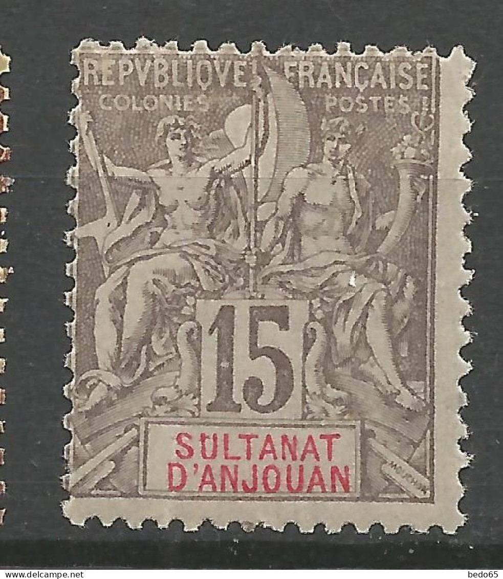 ANJOUAN N° 15 NEUF*  TRACE DE CHARNIERE  / Hinge  / MH - Unused Stamps