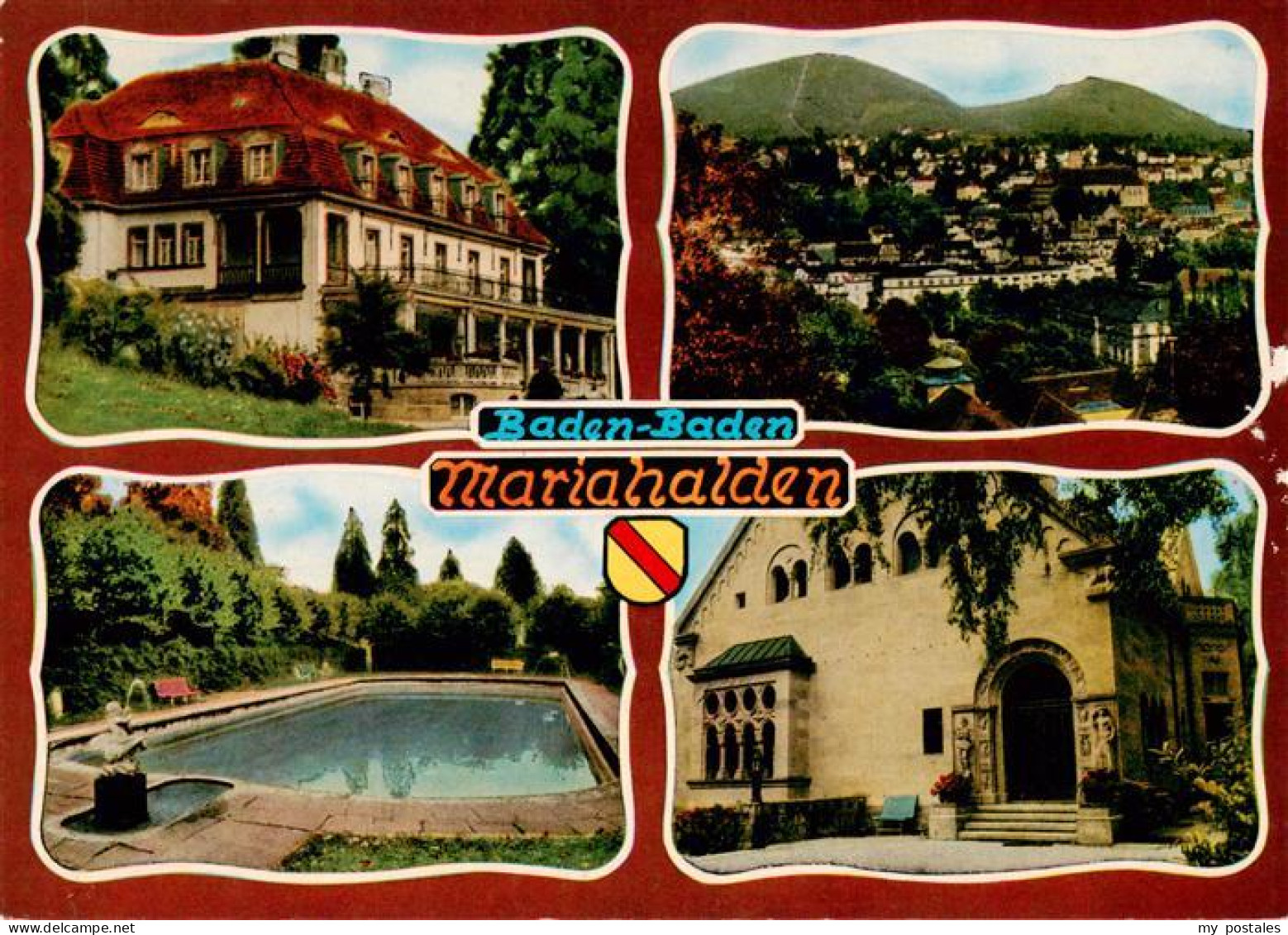73885512 Baden-Baden Mariahalden Schwimmbad Panorama Kirche Baden-Baden - Baden-Baden