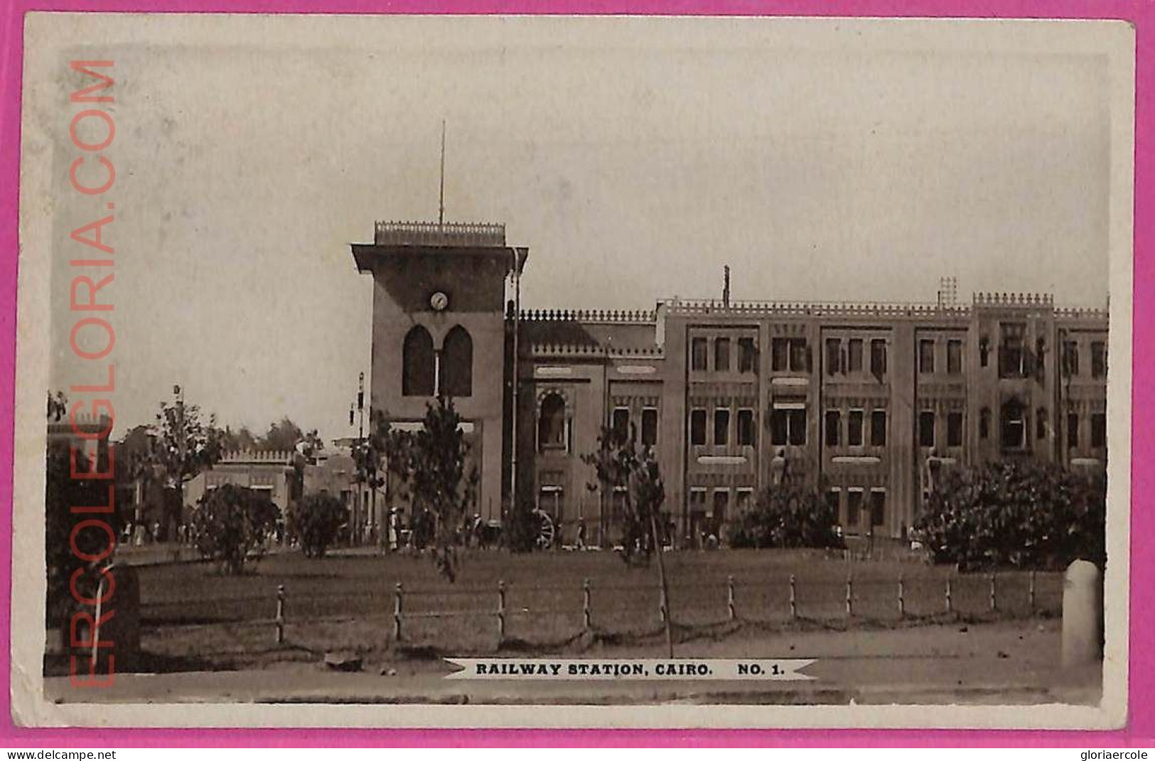 Ag3009 - EGYPT - VINTAGE POSTCARD - Cairo - 1918, Railway-Station - Kairo