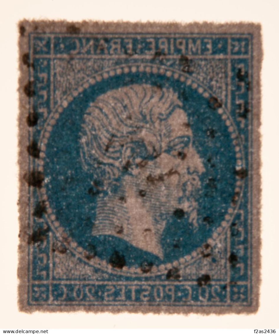 1854 - Napoléon 20c. Bleu Ciel YT 14A (type I) PC441 Bordeaux (32) - 1853-1860 Napoléon III