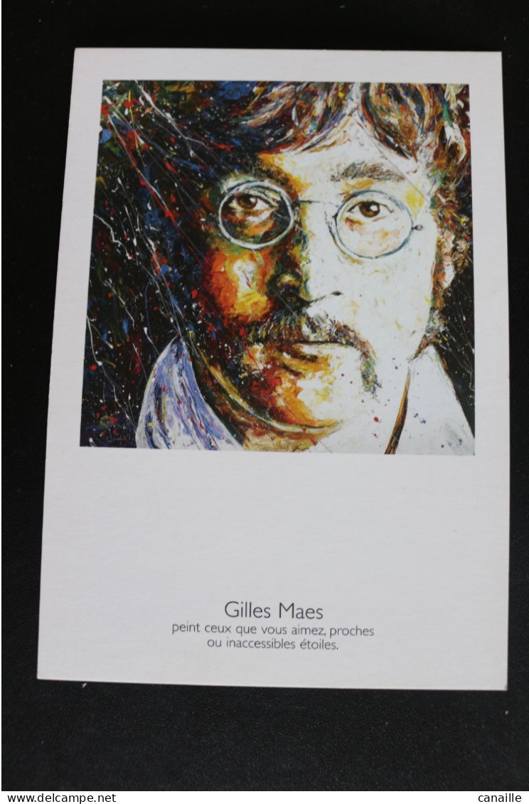 S-C 47 / Chanteurs & Musiciens  - John Lennon - Fondateur Des BEATLES - Peinture De G. MAES - Carte Publicitaire Belge - Singers & Musicians