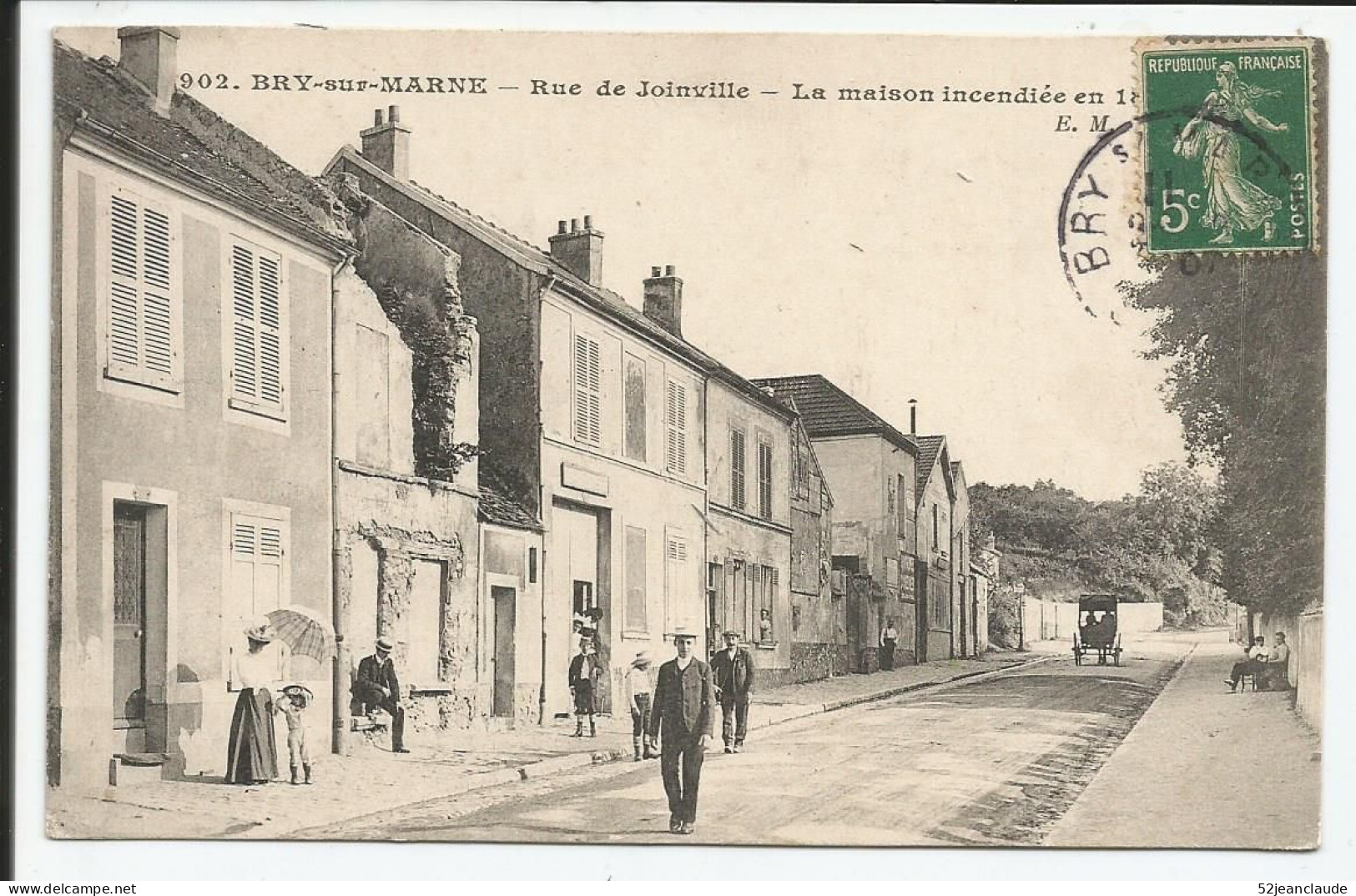 Rue De Joinville La Maison Incendiée  1907    N° 902 - Bry Sur Marne
