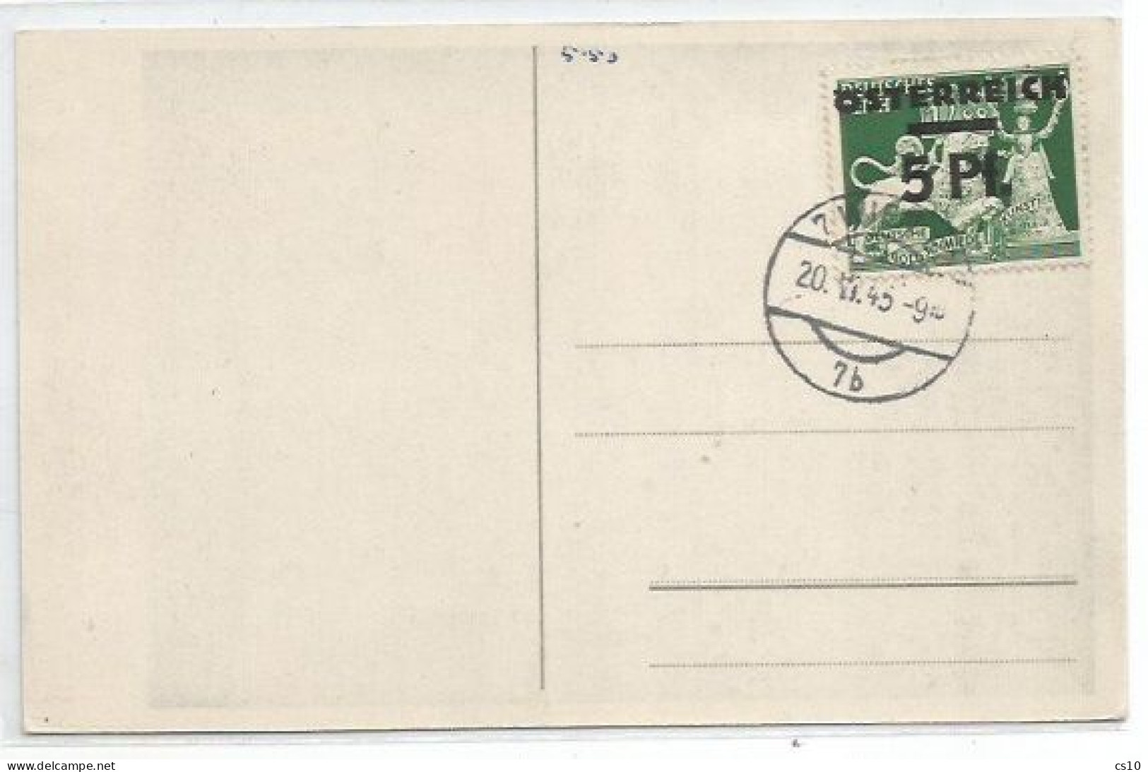 Austria Liberated Provisional OVPT 5pf /12+88 On Pcard NON Traveled Wien 20jun1945 - Storia Postale