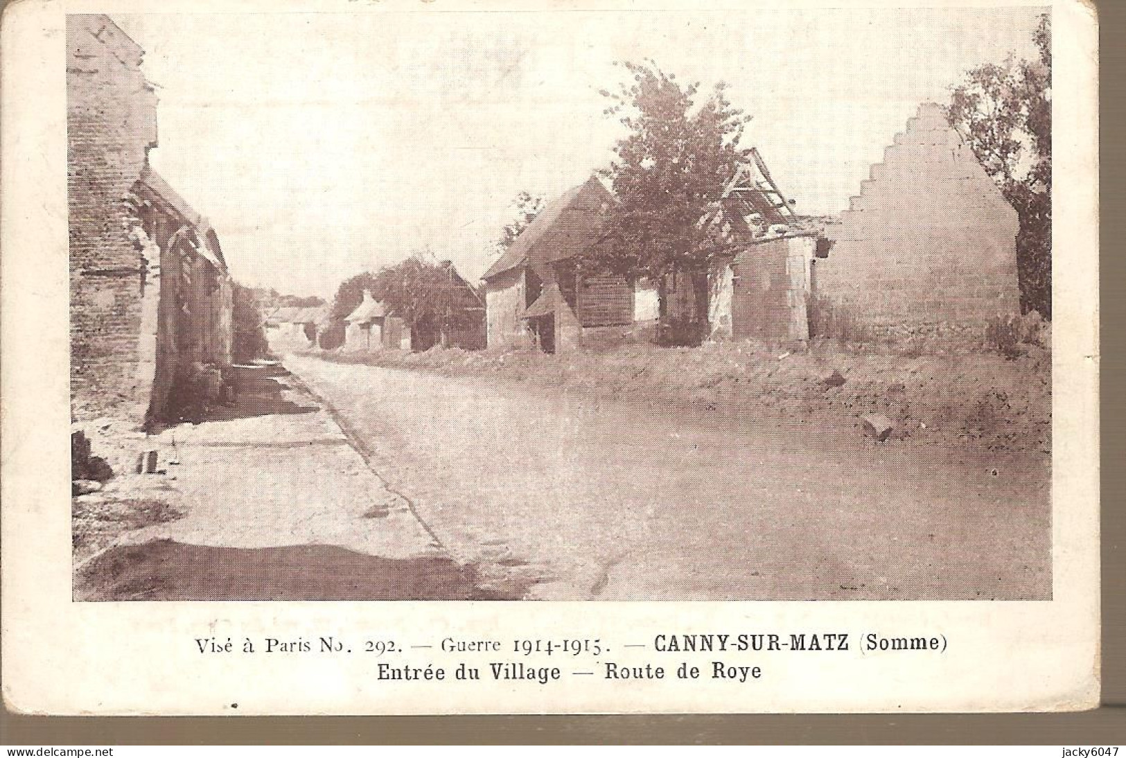 60 - Canny-sur-Matz - Entrée Du Village - Route De Roye - Sonstige & Ohne Zuordnung