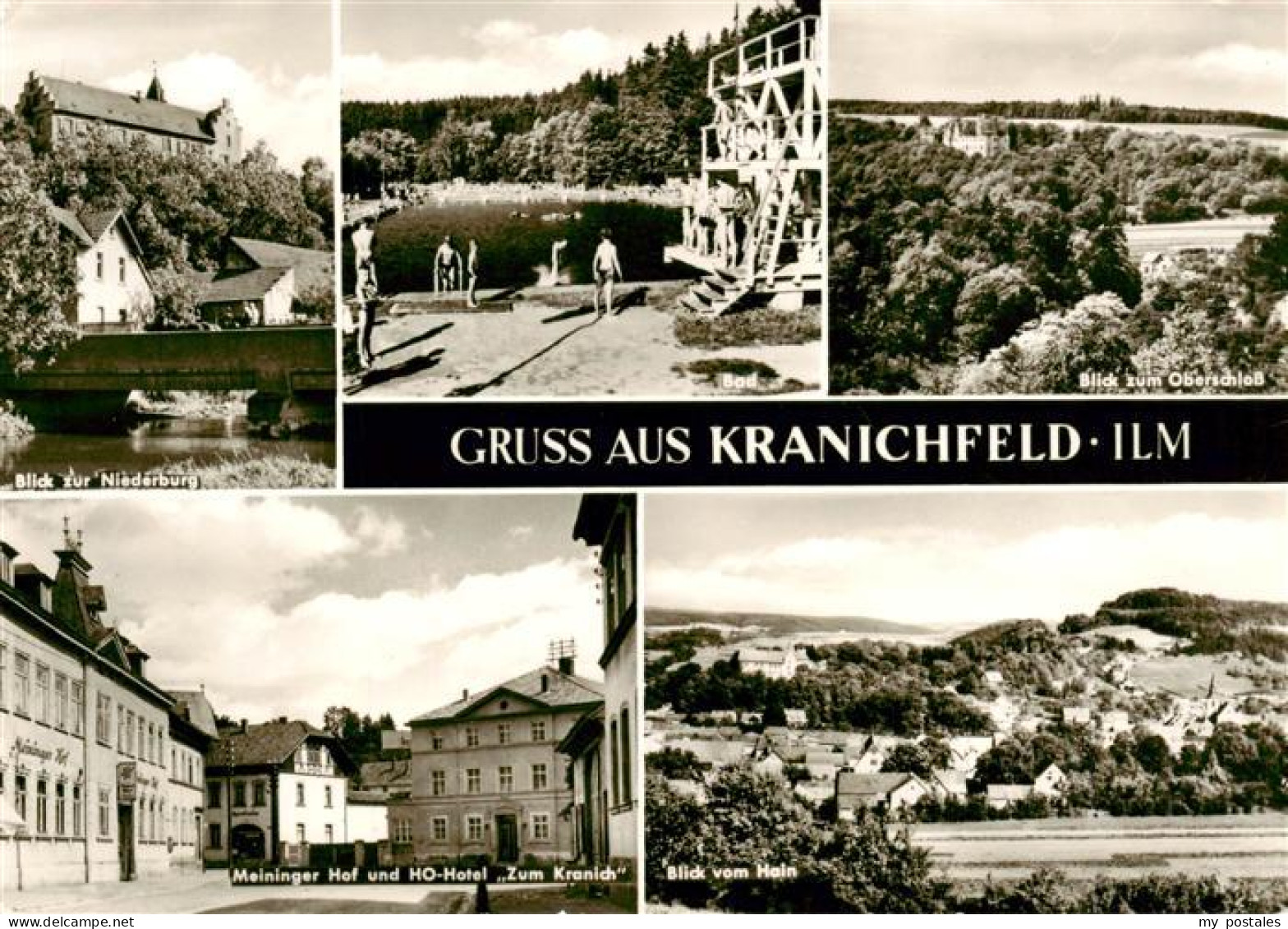 73885437 Kranichfeld Blick Zur Niederburg Freibad Oberschloss Meininger Hof HO-H - Kranichfeld