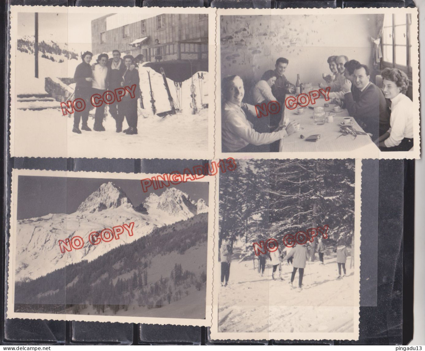 Fixe Notre Séjour à Le Tour Vallée De Chamonix Janvier 1959 Beau Format Ensemble 12 Photos. - Lieux