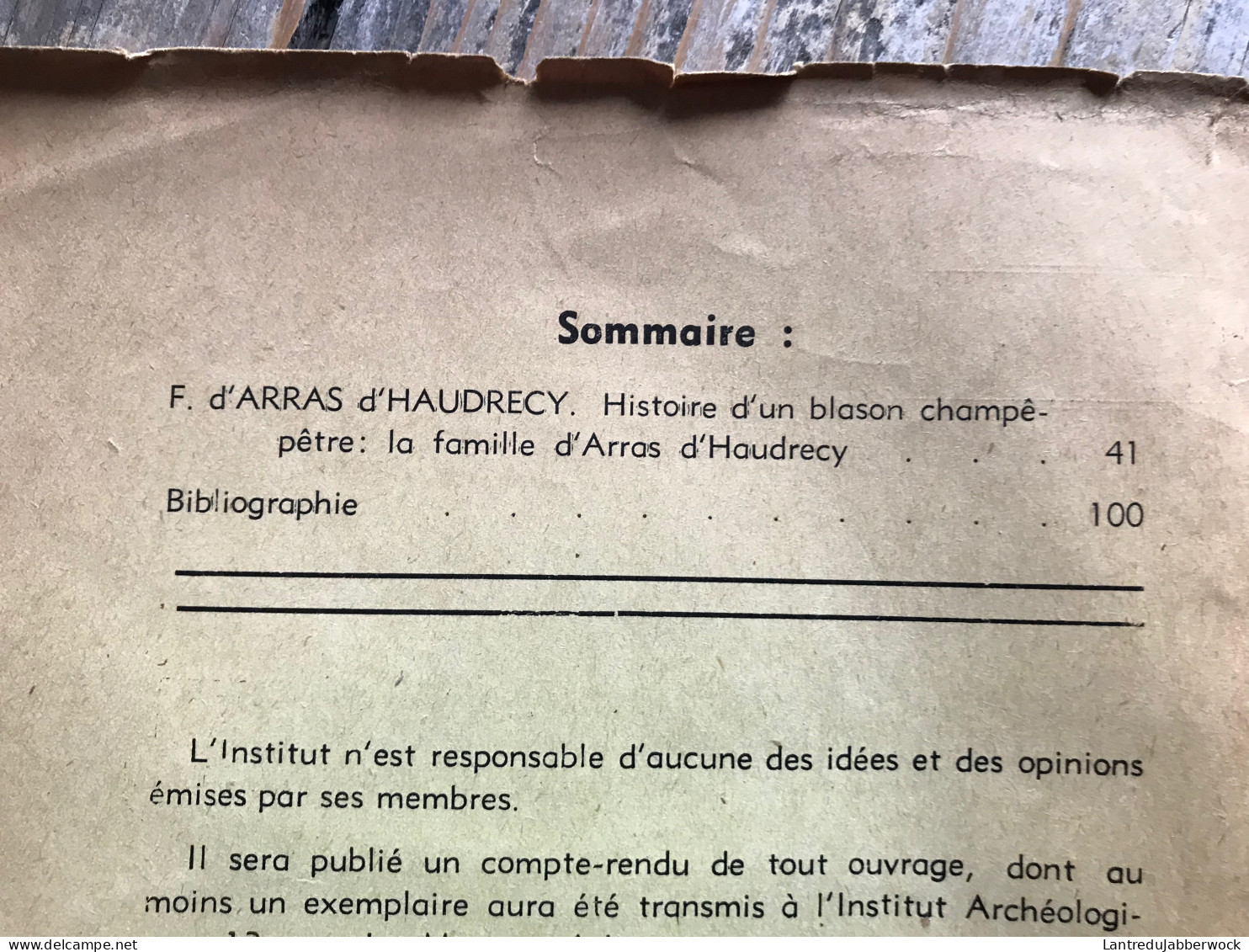 Institut Archéologique Du Luxembourg N°2-3 1953 Régionalisme Histoire D'un Blason Champêtre Famille D'ARRAS D'HAUDRECY - Belgio