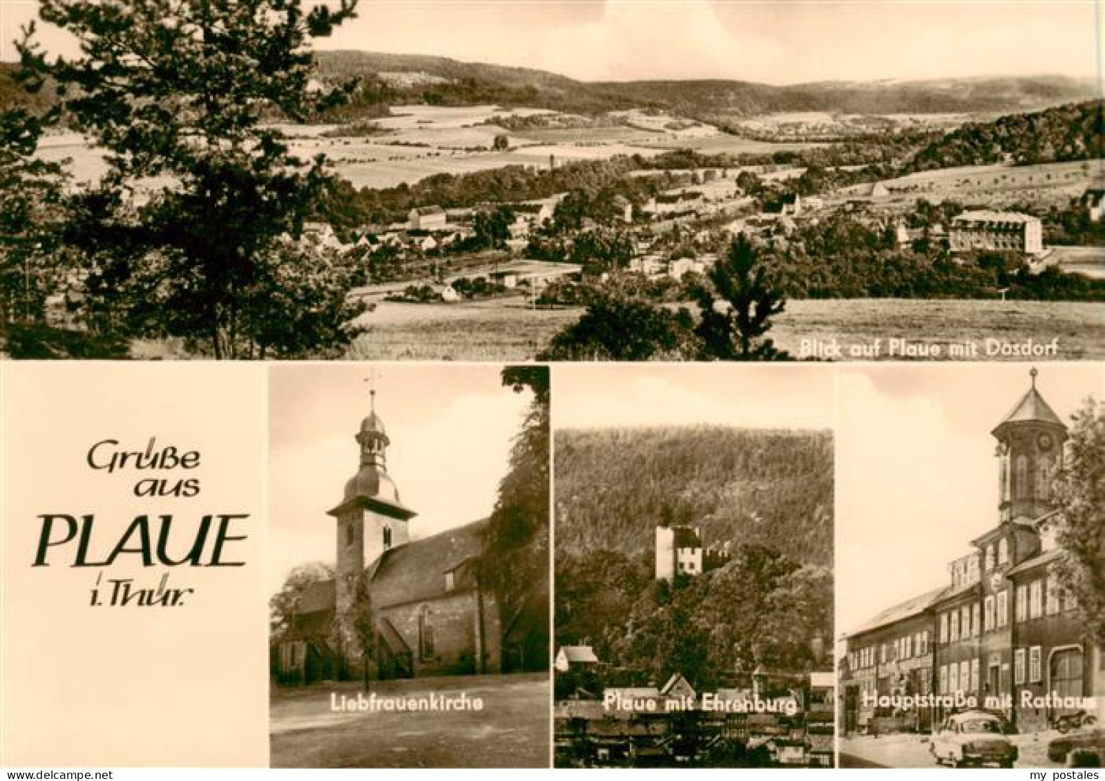 73885419 Plaue Thueringen Panorama Blick Auf Plaue Mit Dosdorf Liebfrauenkirche  - Altri & Non Classificati