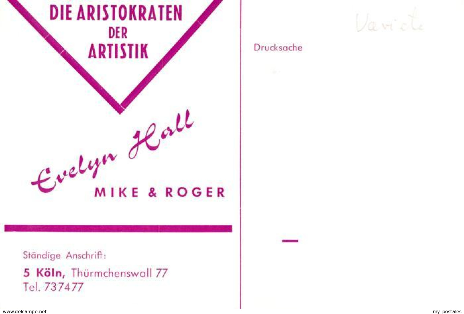 73885415 Koeln  Rhein Die Aristokraten Der Artistik Evelyn Hall Mike Und Roger V - Koeln