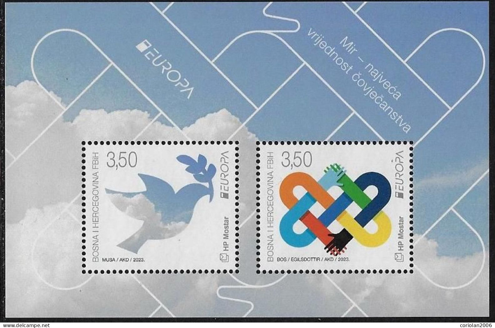 Bosnia Her. Croat 2023 / Europa / Peace / Block With 2 Stamps - 2023