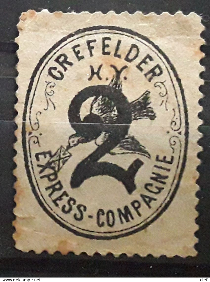 CREFELDER H V EXPRESS COMPAGNIE , 2 Pf Noir Crefeld Krefeld Lokalpost Schlucken Und Brief Hirondelle Et Lettre ,neuf (*) - Correos Privados & Locales