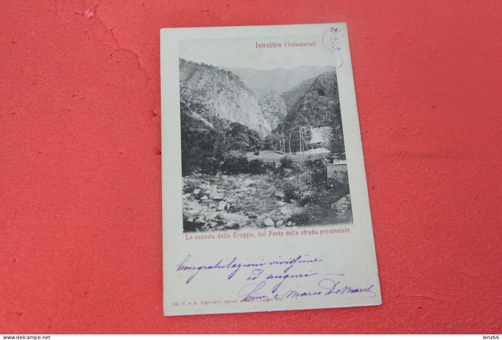 Lecco Introbio La Cascata Della Troggia Dal Ponte Della Strada Provinciale 1910 Ed. Signorelli - Lecco