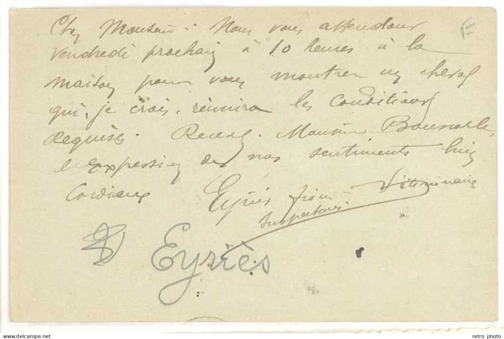 Cpa écrite Depuis Avignon En 1903, Signée Eyriès - Avignon