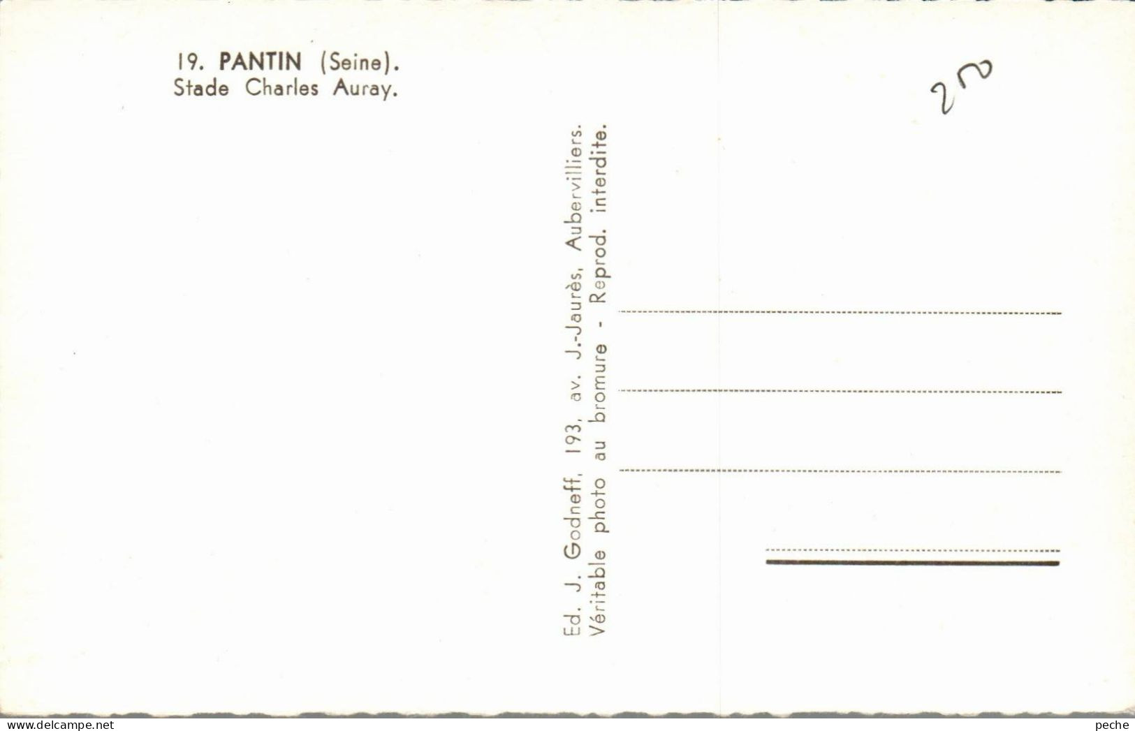 N°991 W -cpsm Pantin -stade Charles Auray- - Pantin